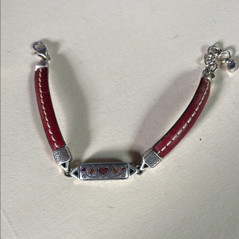 Vintage Brighton Red and Silver Heart Bracelet